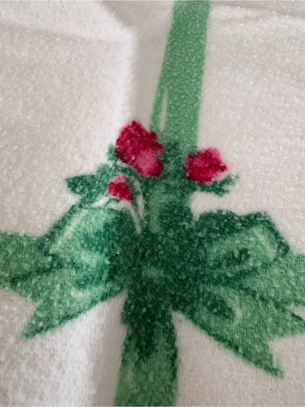 Vintage 1958 Christmas Baby Blanket Satin Trim Holiday Mid-Century